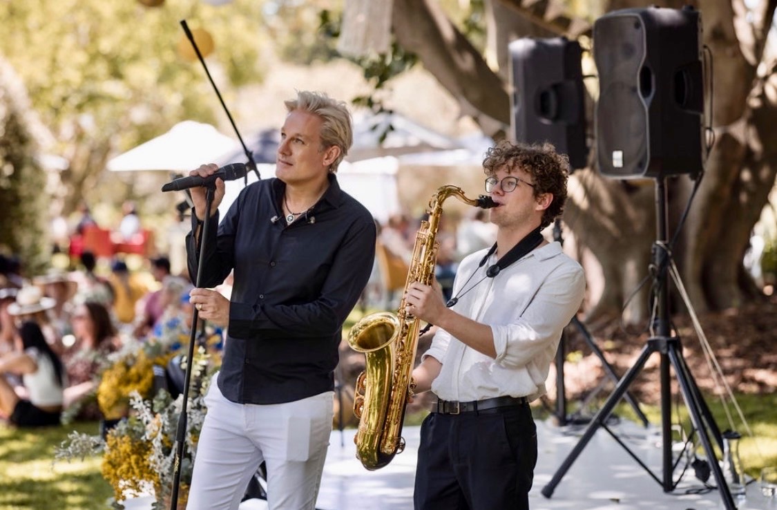 Ike Moriz singer duo jazz swing pop saxophone live music 2025 Villiera WINE ESTATE top wedding singer